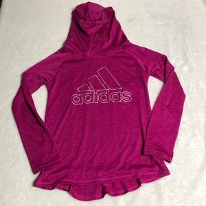 Girls fuchsia Adidas hooded long sleeve shirt size 6